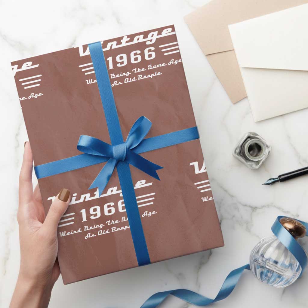 Vintage 60th Birthday Wrapping Paper Roll 60yr 1966 Weird Being The Same Age As Old People
