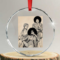 Vintage 70s Afro Queen Black Girl Pride Fashion Crystal Glass Ornament
