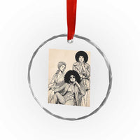 Vintage 70s Afro Queen Black Girl Pride Fashion Crystal Glass Ornament