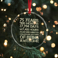Vintage 75th Milestone Birthday Crystal Glass Ornament 75 Years Of Being Awesome
