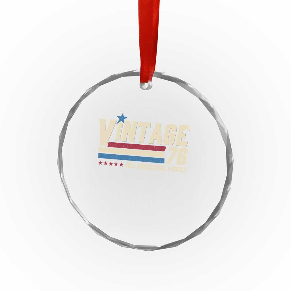 Vintage 76 All Original Parts Crystal Glass Ornament Retro Stripe Patriotic 50th Birthday
