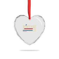 Vintage 76 All Original Parts Heart Crystal Glass Ornament Retro Stripe Patriotic 50th Birthday