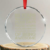 Vintage 80th Birthday Gift Crystal Glass Ornament 80 Years Of Being Awesome