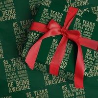 Vintage 85th Birthday Gift Wrapping Paper Roll 85 Years Of Being Awesome