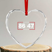 Vintage 8647 Heart Crystal Glass Ornament US Political FDT Stars And Stripes