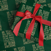 Vintage 88th Birthday Gift Wrapping Paper Roll 88 Years Of Being Awesome
