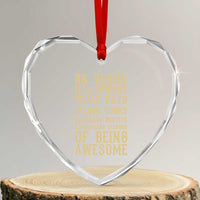 Vintage 88th Birthday Gift Heart Crystal Glass Ornament 88 Years Of Being Awesome