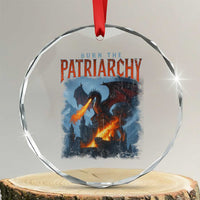 Vintage 90s Feminism Dragon Crystal Glass Ornament Burn the Patriarchy - Wonder Print Shop