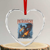 Vintage 90s Feminism Dragon Heart Crystal Glass Ornament Burn the Patriarchy - Wonder Print Shop