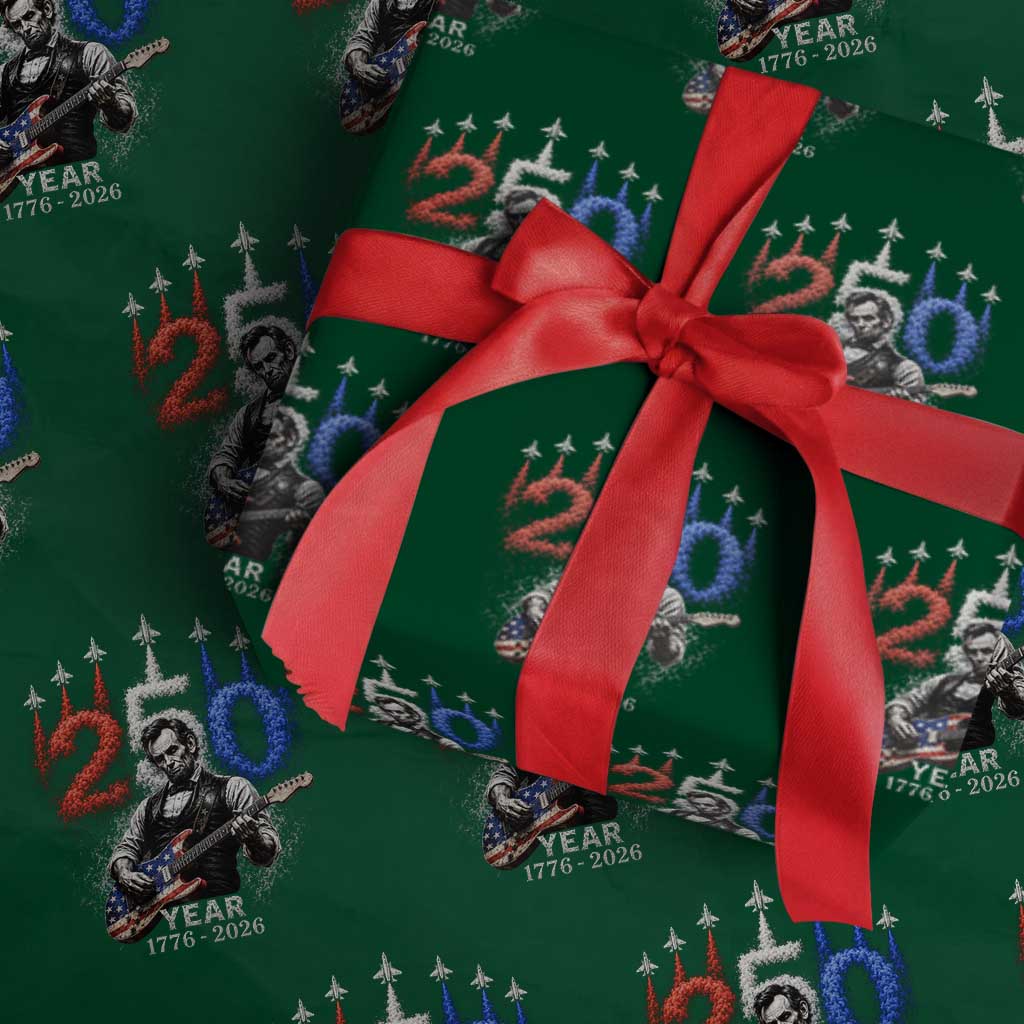 Vintage Abraham Lincoln Abe Lincoln Playing Guitar 250 Years Wrapping Paper Roll 1776 2026 Humor Patriotic