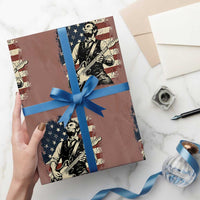 Vintage Abraham Lincoln Playing Electric Guitar Wrapping Paper Roll Patriotic Rocker Gift