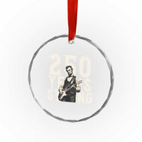 Vintage Abraham Lincoln Playing Guitar Crystal Glass Ornament 250 Years Strong