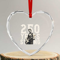Vintage Abraham Lincoln Playing Guitar Heart Crystal Glass Ornament 250 Years Strong