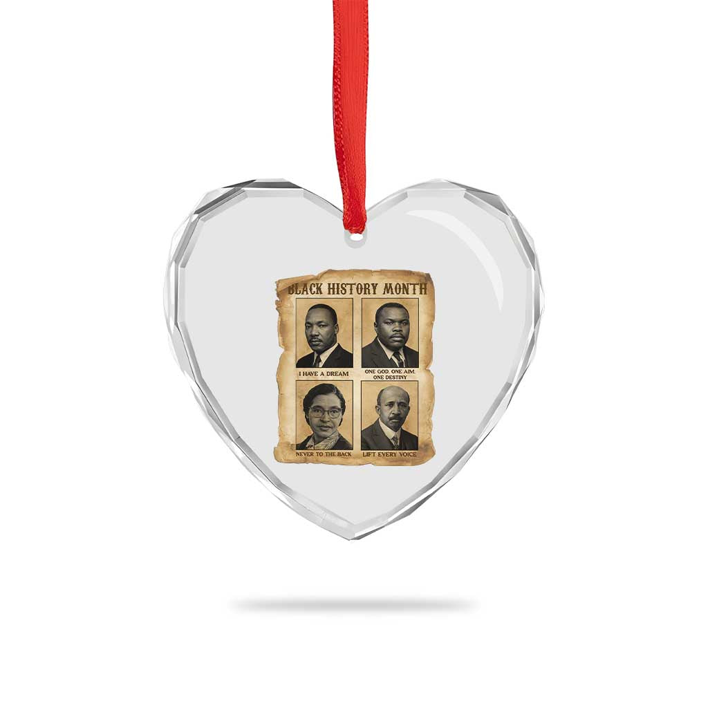 Vintage African American Heroes Heart Crystal Glass Ornament Black Pride Inspiration - Wonder Print Shop