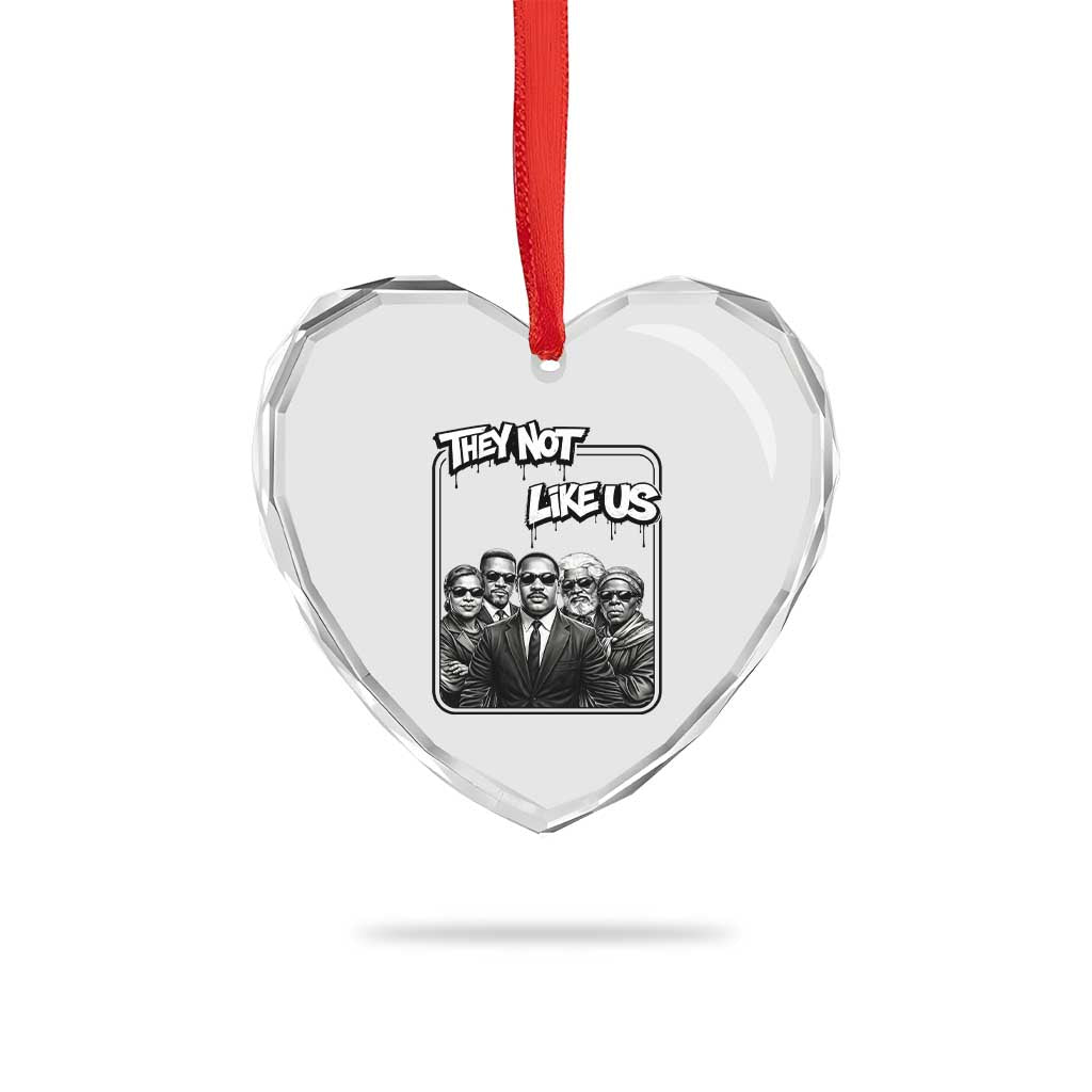 Vintage African American Heroes Heart Crystal Glass Ornament They Not Like Us