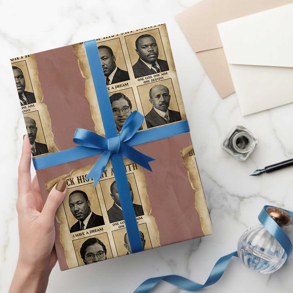 Vintage African American Heroes Wrapping Paper Roll Black Pride Inspiration - Wonder Print Shop