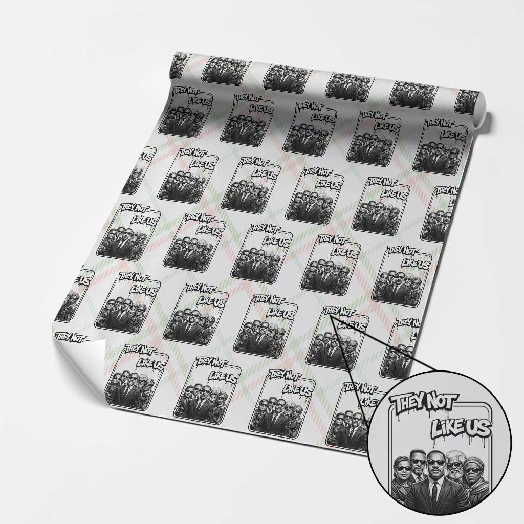 Vintage African American Heroes Wrapping Paper Roll They Not Like Us