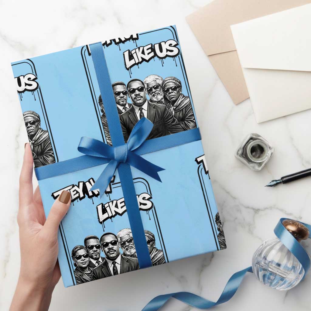 Vintage African American Heroes Wrapping Paper Roll They Not Like Us