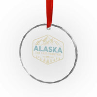 Vintage Alaska The Last Frontier Crystal Glass Ornament Retro Alaskan Bear Mountain Souvenir - Wonder Print Shop