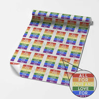 Vintage All For Love And Love For All Wrapping Paper Roll Pride Month Rainbow Graphic