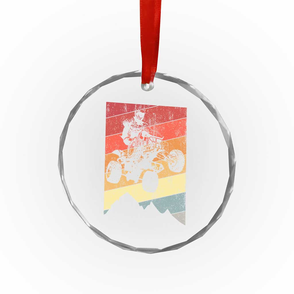 Vintage All-Terrain Vehicles Crystal Glass Ornament Retro 4 Wheeler ATV Riding Quadrider - Wonder Print Shop