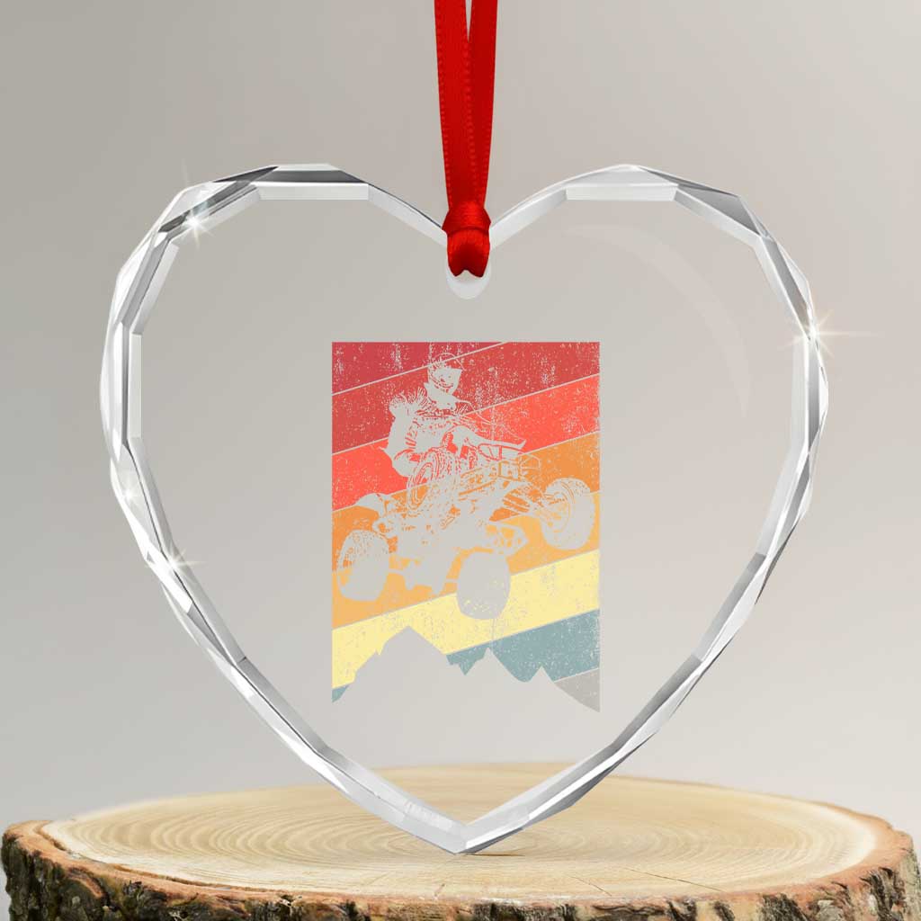 Vintage All-Terrain Vehicles Heart Crystal Glass Ornament Retro 4 Wheeler ATV Riding Quadrider - Wonder Print Shop