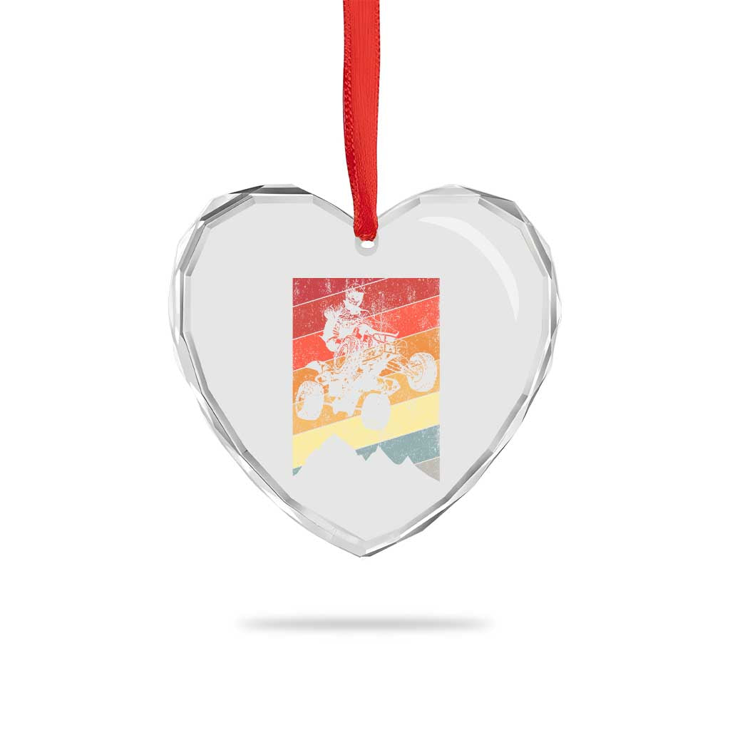 Vintage All-Terrain Vehicles Heart Crystal Glass Ornament Retro 4 Wheeler ATV Riding Quadrider - Wonder Print Shop
