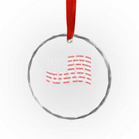 Vintage American Flag 50 States Crystal Glass Ornament Patriotic Gift