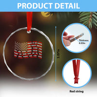 Vintage American Flag 50 States Crystal Glass Ornament Patriotic Gift