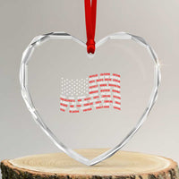 Vintage American Flag 50 States Heart Crystal Glass Ornament Patriotic Gift