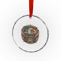 Vintage American Flag Eagle 250th Anniversary Crystal Glass Ornament No Kings In America