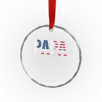 Vintage American Flag Papa The Man The Myth The Legend Crystal Glass Ornament Fathers Day Gift