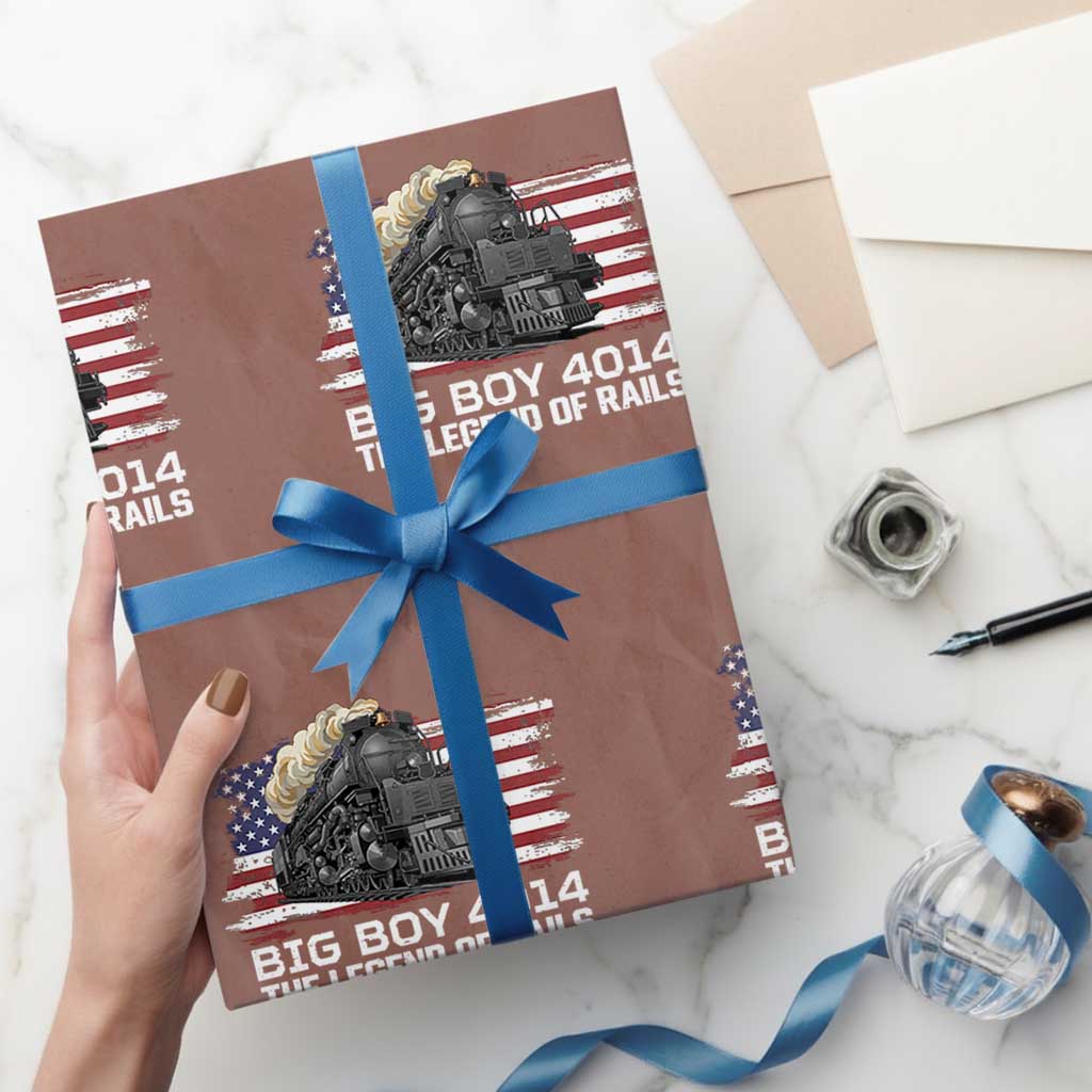 Vintage American Steam Train Wrapping Paper Roll Legend of the Rails Heritage Pride