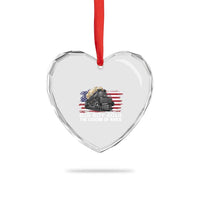Vintage American Steam Train Heart Crystal Glass Ornament Legend of the Rails Heritage Pride