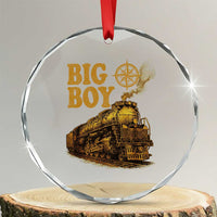 Vintage American Steam Train Locomotive Legend Crystal Glass Ornament Compass Adventure Heritage Pride Graphic