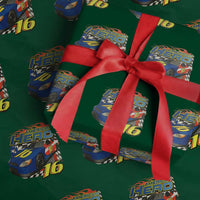 Vintage Americana Speed Legend 16 Tribute Wrapping Paper Roll American Hero #16 Stock Car Memorial - Wonder Print Shop