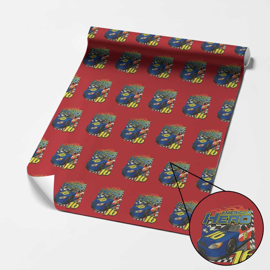 Vintage Americana Speed Legend 16 Tribute Wrapping Paper Roll American Hero #16 Stock Car Memorial - Wonder Print Shop