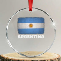 Vintage Argentina Flag Sun of May Argentinian Souvenir Crystal Glass Ornament
