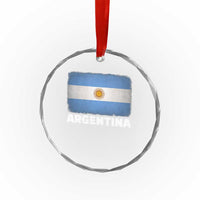 Vintage Argentina Flag Sun of May Argentinian Souvenir Crystal Glass Ornament