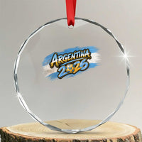 Vintage Argentina Soccer Pride 2026 Graphic Crystal Glass Ornament