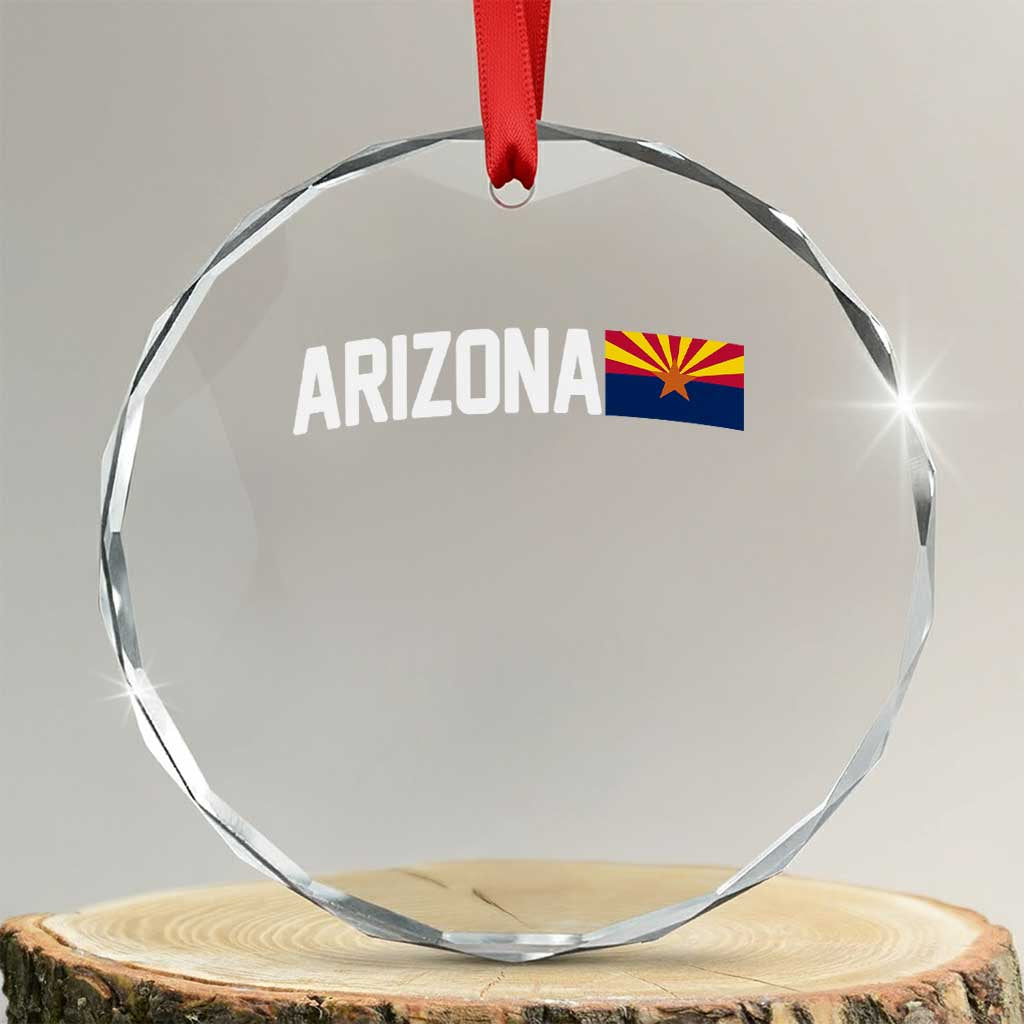 Vintage Arizona AZ State Flag Crystal Glass Ornament