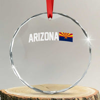 Vintage Arizona AZ State Flag Crystal Glass Ornament