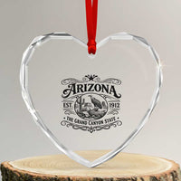 Vintage Arizona Cactus Desert Canyon Western 1912 Heart Crystal Glass Ornament