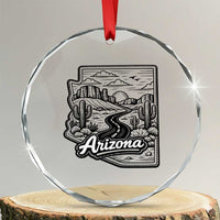 Vintage Arizona Pride Crystal Glass Ornament Cactus Desert Western Landscape