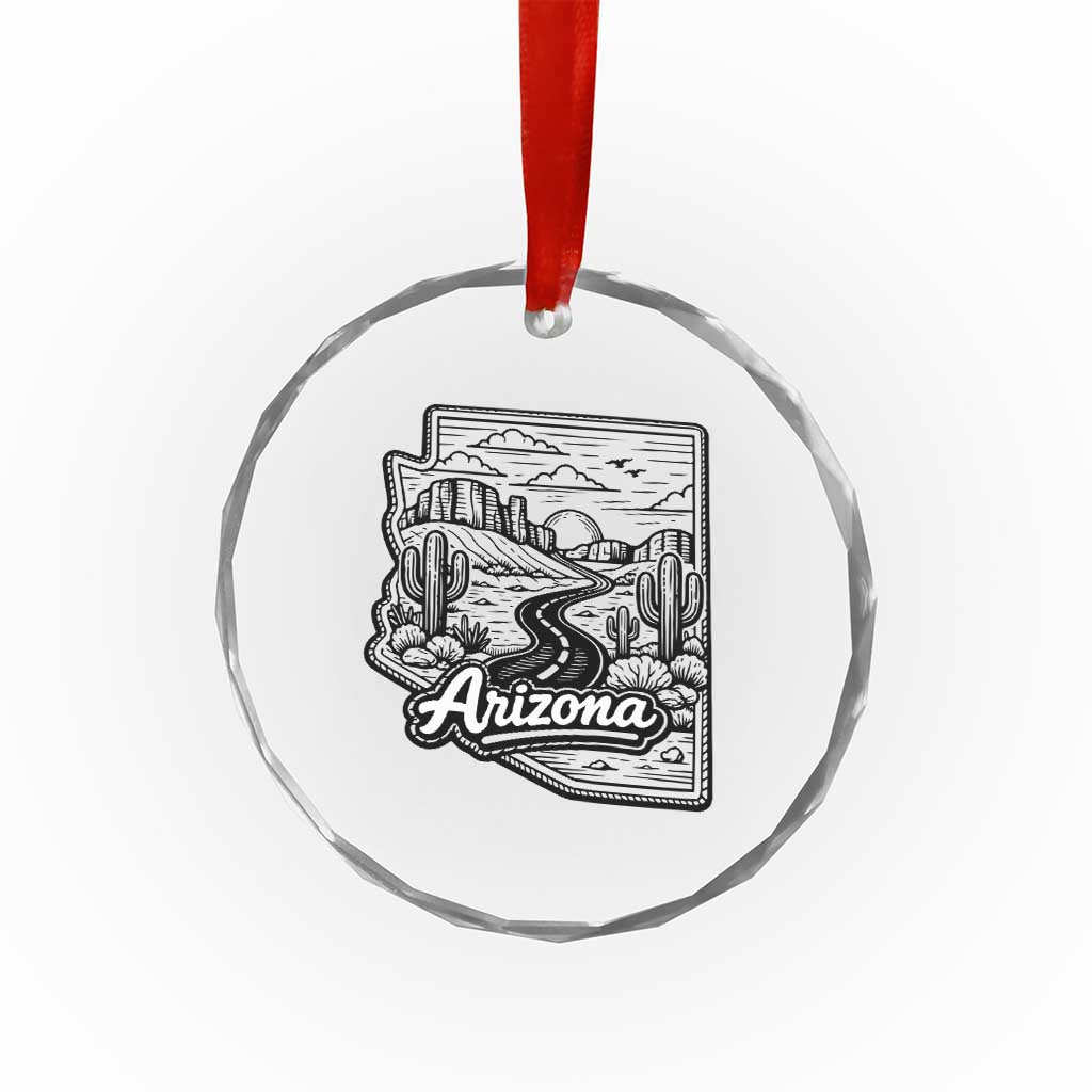 Vintage Arizona Pride Crystal Glass Ornament Cactus Desert Western Landscape