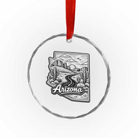 Vintage Arizona Pride Crystal Glass Ornament Cactus Desert Western Landscape