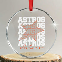 Vintage Astro Last Name Crystal Glass Ornament Baseball Fan Graphic