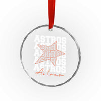 Vintage Astro Last Name Crystal Glass Ornament Baseball Fan Graphic