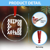 Vintage Astro Last Name Crystal Glass Ornament Baseball Fan Graphic