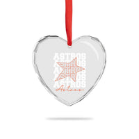 Vintage Astro Last Name Heart Crystal Glass Ornament Baseball Fan Graphic